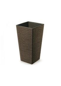 Kvetináč FURU SQUARE ECO WOOD s vložkou 39, 5 cm,tmavohnedý, L