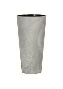 Kvetináč TUBUS SLIM BETON EFFECT s vložkou 30 cm,sivý, 30 cm