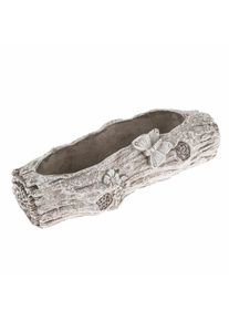 Betónový kvetináč Kmeň s motýľom, 29,5 x 8 x 11 cm