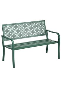 Outsunny Metal Garden Bench, 2-Seater, Weather-Resistant, 127 cm x 63 cm x 83 cm, Green | Aosom Ireland