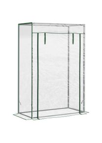 Outsunny 100 x 50 x 150cm Greenhouse Steel Frame PVC Cover w/ Roll-up Door Outdoor for Backyard, Balcony, Garden, Transparent | Aosom Ireland