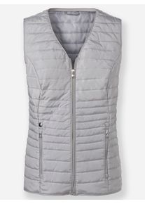 Dames Bodywarmer, licht gewatteerd in lichtgrijs ,maat 36, WITT, 100% Polyester. Wattering: 100% Polyester
