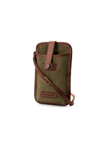 DRAKENSBERG Phone Bag »Vic« Olive-Green | Cotton-Canvas & Buffalo Leather | male | Vintage, Smartphone, Case, Handmade