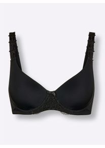 wäschepur Dames Beha met cups en beugel in zwart ,maat 90B, Witt, 82% Polyamide, 18% Elastan