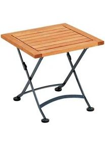 Gardenson Gartenhocker , Naturfarben, Schwarz , Holz, Metall , Eukalyptusholz , massiv , quadratisch , 45x43.5x45 cm , FSC Mix , Gartenmöbel, Gartensessel, Gartenhocker