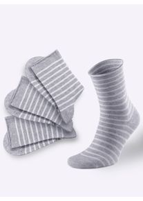 wäschepur Damen Damen-Socken in grau-meliert ,Größe 35-38, Witt, 59% Baumwolle, 22% Polyester, 18% Polyamid, 1% Elasthan