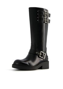 Bershka Stiefel Damen schwarz / silber Größe 37