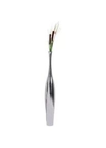 Mid.you Dekovase , Silberfarben , Metall , 13x100x13 cm , stehend, zum Stellen, handgemacht , Dekoration, Vasen, Metallvasen