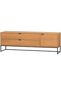Livetastic Lowboard , Eichefarben , Metall , Eiche , 1 Fächer , 2 Schubladen , 180x61x44 cm , stehend , Holzmöbel, Wohnwände Holz, Lowboards Holz