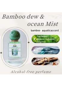 Bamboo Dew & Ocean Mist Alcohol Free Unisex Perfume Aquatic Bamboo Fragrance with Bergamot Jasmine Musk Long-Lasting EDP 50ml