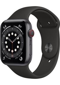 Apple Watch Series 6 Alluminio 44 mm (2020) | GPS + Cellular | grigio siderale | Cinturino Sport nero