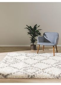 benuta Pop Dywan shaggy Soho kremowy 160x230 cm Geometryczny