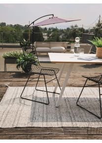 Tapis poil ras fabriqué à partir de matériaux recyclés Rene Gris 80x150 cm - Tapis poil court design moderne pour salon