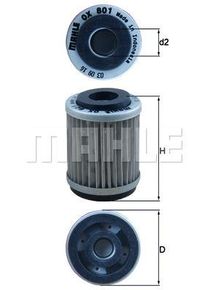 Oliefilter Mahle, Diameter: 37,7mm, u.a. für Yamaha