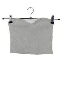 Zara Top z dekoltem typu bandeau Damski, Rozmiar 38, jasnoszary
