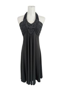 comma, Comma Sukienka z dekoltem typu halter Damski, Rozmiar 36, czarny