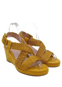 Star Collection Sandalo a zeppa Donna, Taglia 38, giallo scuro