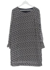 FREE / QUENT Abito blusa camicia Donna, Taglia 40, nero, Viscosa