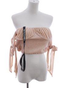 PrettyLittleThing Top bez ramiączek Damski, Rozmiar 36, kremowy