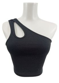 Zara Top o skróconym kroju Damski, Rozmiar 36, czarny