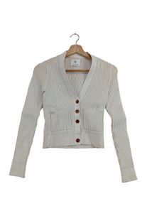 ANINE BING Cardigan Donna, Taglia 34, bianco