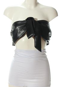 MissyEmpire Top z dekoltem typu bandeau Damski, Rozmiar 38, czarny, Poliuretan