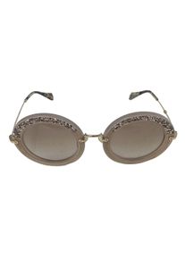 Miu Miu Okrągłe okulary przeciwsłoneczne Damski, One Size, jasnoszary