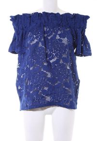 H&M H&M Bluzka typu carmen Damski, Rozmiar 38, niebieski, Poliester