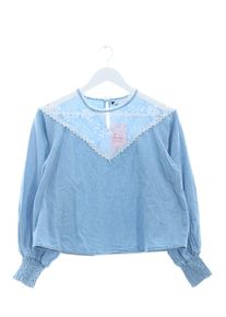 Zara Blusa denim Donna, Taglia 34, blu