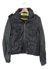 Superdry Skórzana kurtka Damski, Rozmiar 40, czarny, Skóra