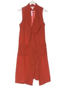 H&M H&M Długa dzianinowa kamizelka Damski, Rozmiar 34, czerwony, Poliester