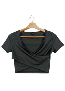 Shein Koszula o skróconym kroju Damski, Rozmiar 36, czarny