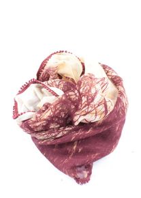 Esprit Sciarpa con frange Donna, One Size, bordeaux, Ramiè