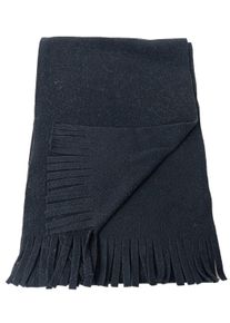 Manguun Sciarpa con frange Donna, One Size, nero, Poliestere