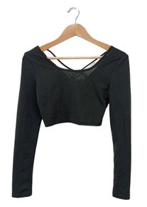 Shein Koszula o skróconym kroju Damski, Rozmiar 36, czarny, Poliester