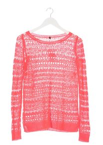 Stile Benetton Szydełkowany sweter Damski, Rozmiar 38, pomarańczowy neonowy