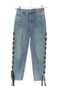 Bershka Mom-Jeans Damski, Rozmiar 36, niebieski, Bawełna