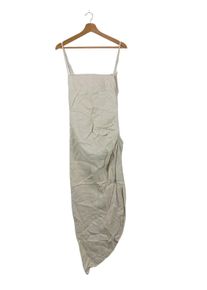 NA-KD Vestito vokuhila Donna, Taglia 36, bianco sporco, Lino