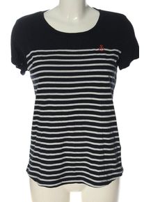 Tom Tailor Denim Maglietta a righe Donna, Taglia 36, nero, Cotone