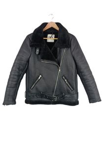 Zara Kurtka typu biker Damski, Rozmiar 36, czarny, Poliuretan