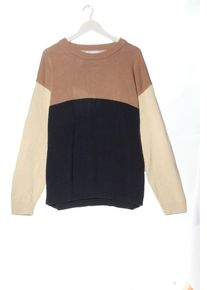 Zara Sweter z grubej dzianiny Damski, Rozmiar 42, beżowy, Bawełna