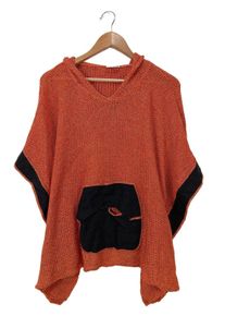 La Verite Sweter z kapturem Damski, One Size, jasny pomarańczowy