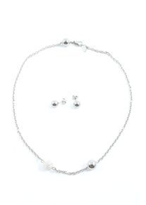 Manguun Set di gioielli Donna, One Size, argento