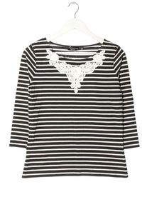 Hallhuber Maglietta a righe Donna, Taglia 38, nero, Cotone
