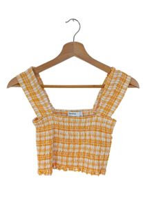 Bershka Top o skróconym kroju Damski, Rozmiar 36, jasny pomarańczowy