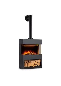 Klarstein Zermatt, elektrický krb, 900/1800 W, ilúzia plameňa, dymová rúra, cierna