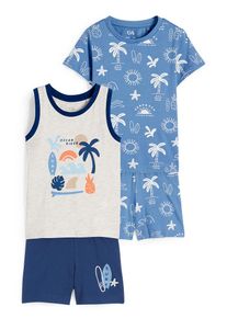 C&Amp;A Confezione da 2-estate-pigiama corto-4 pezzi, Blu, Taille: 92