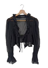 Urban Outfitters Blusa trasparente Donna, Taglia 36, nero, Viscosa
