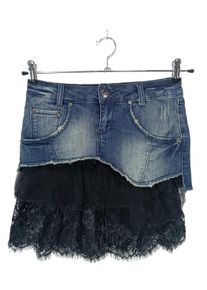 Blue Rags Gonna lunga stropicciata Donna, Taglia 34, blu