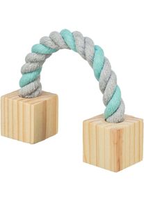 Trixie Baumwollspielseil mit Holzklötzchen für Nager 20cm